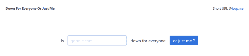 down for everyone or just me tool - check website uptime status