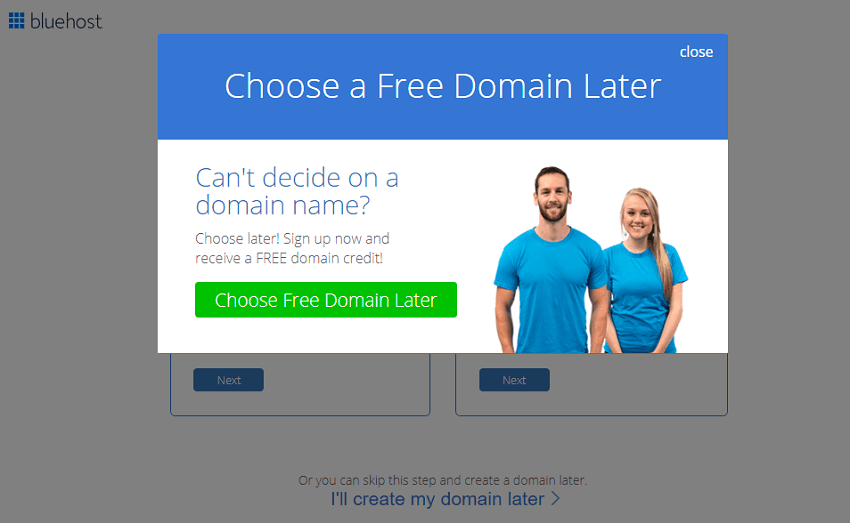 register your domain later