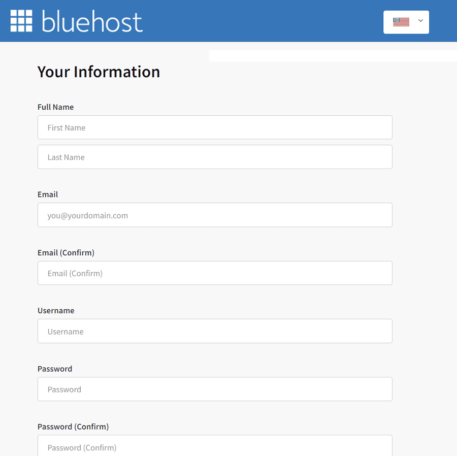 Step 2 Fill up the Bluehost Affiliate Application Form