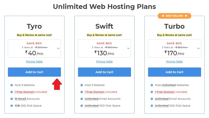 milesweb plans and pricing