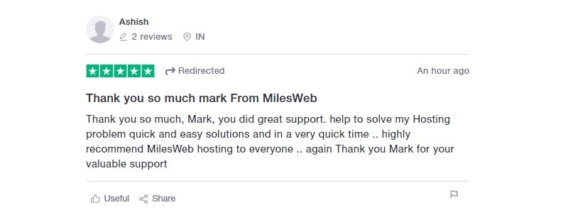 milesweb trustpilot user review