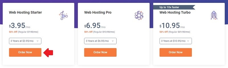 select a chemicloud web hosting plan