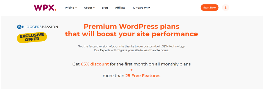 Visit WPX Hosting coupon page powered by hostingmonks