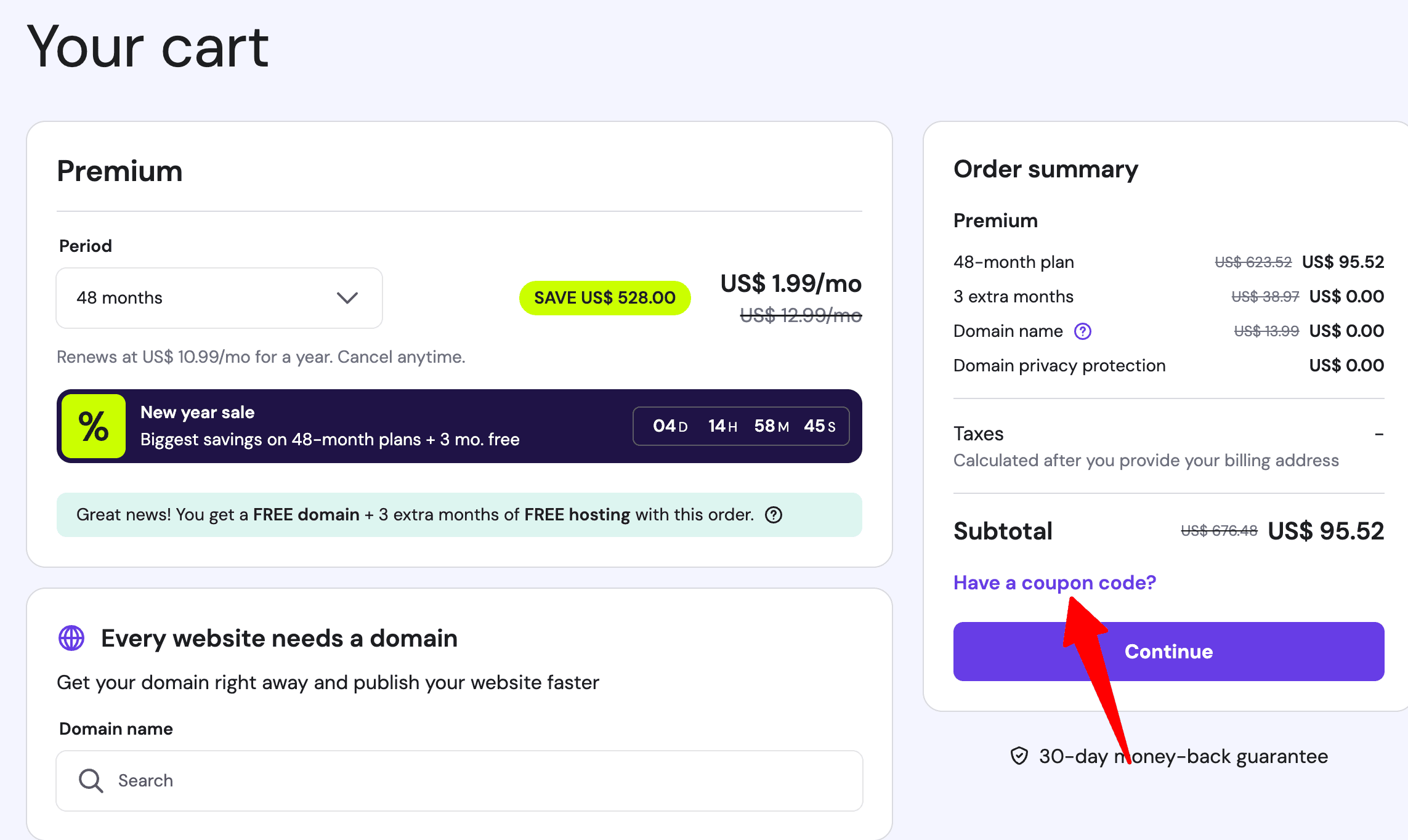 Hostinger Before coupon