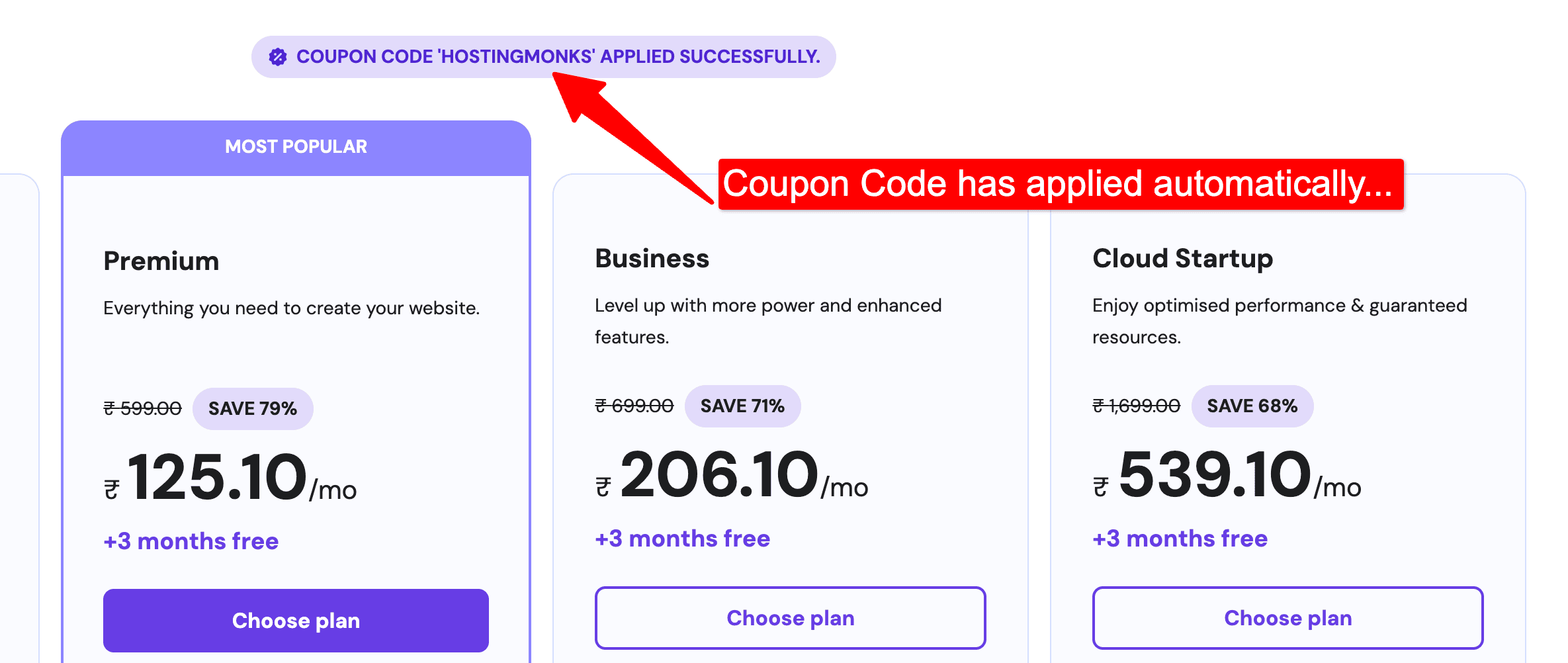 hostinger pricing before applying the hostinger coupon code