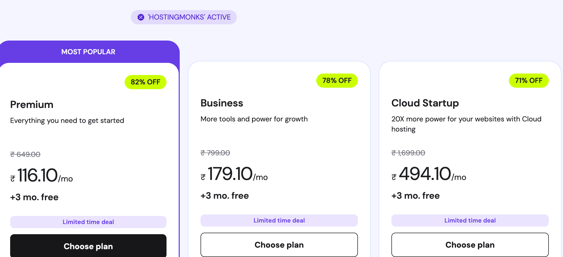 hostinger pricing before applying the hostinger coupon code