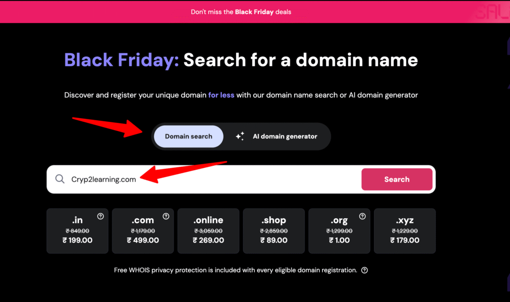 Step 2 check domain name availability