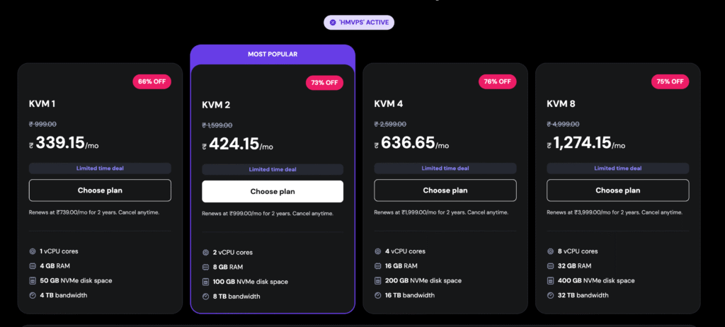 Step 2 redeem a hostinger vps discount code