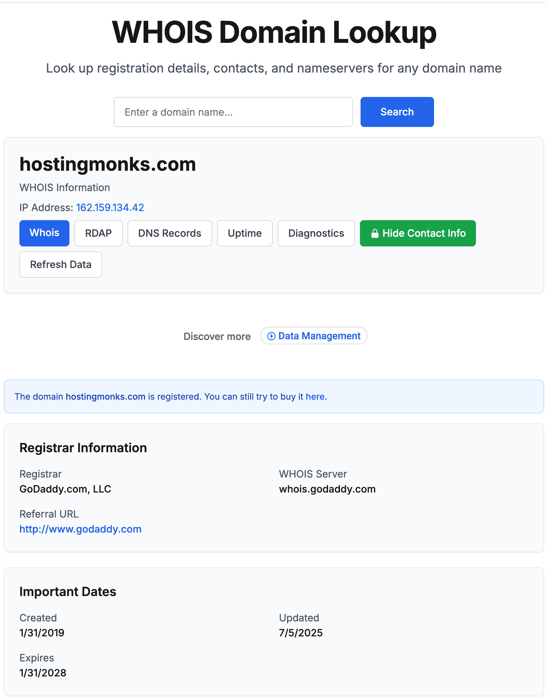 how to check domain history